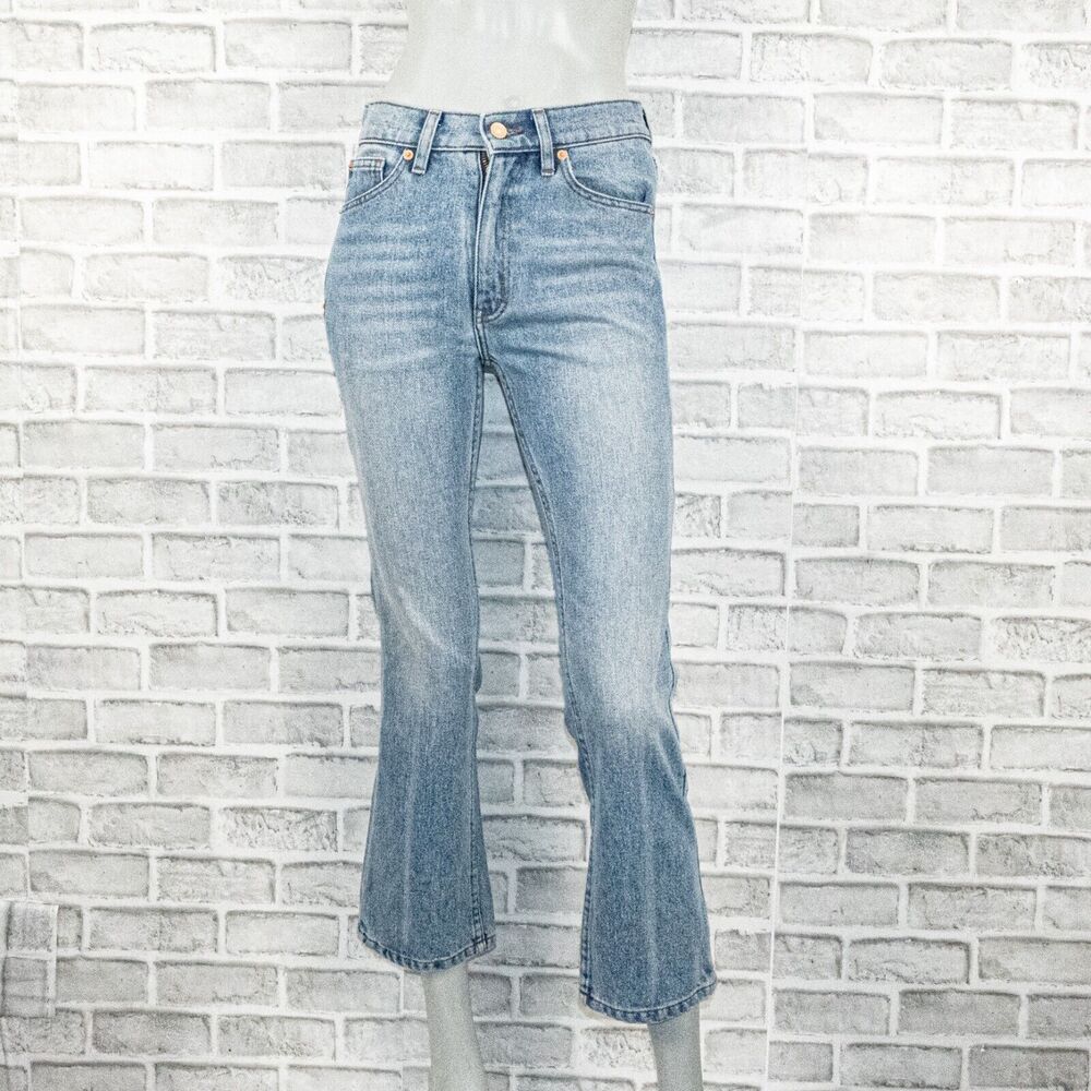 BLISS and MISCHIEF Women's Collector fit Cropped Denim Straight slim jeans sz 27